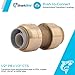 SharkBite 1/2 Inch Polybutylene Transition Coupling, Push to Connect Brass Plumbing Fitting, PEX Pipe, Copper, CPVC, PE-RT, HDPE, U4008LFA