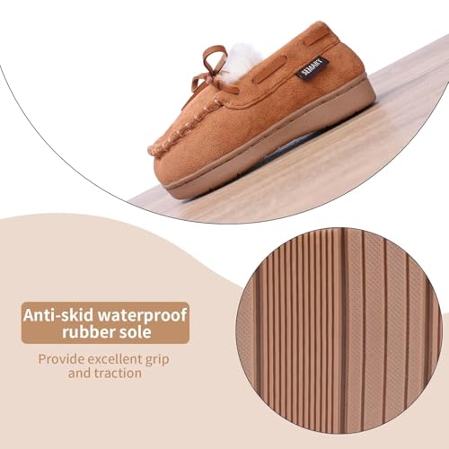 Semary Toddler Kids' Moccasin House Shoe With Indoor Outdoor Memory Foam Sole Protection Slipper U722Wlfx505J-D-Chestnut-21 thumb #3