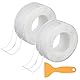 DENUOTOP Dichtungsband Selbstklebend, PVC Wasserdicht Abdichtungsband für Küche, Badezimmer, Toilette, Wandecke, Naht, Kantenschutz Eckleiste Weichsockelleiste Selbstklebend 38 mm x 3,2 m 2 Rollen