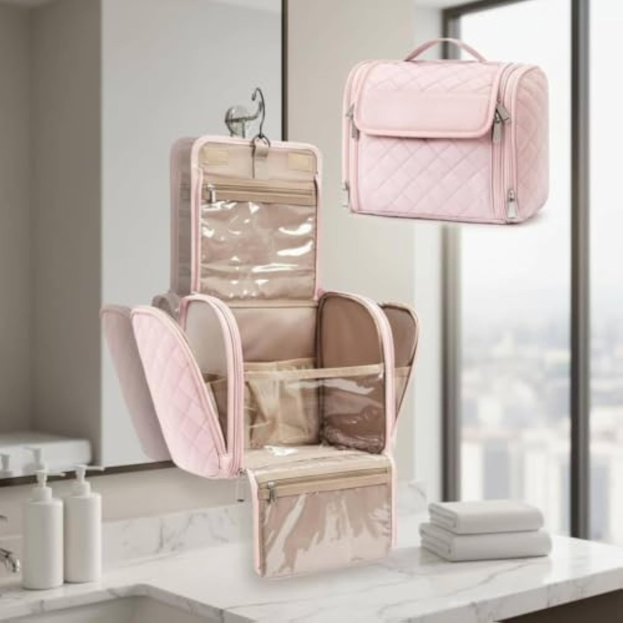 Multi-Compartment Hanging Toiletry Bag, Lightweight