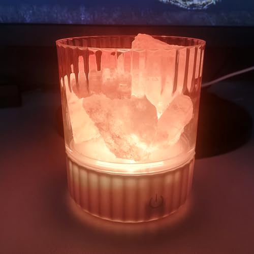 Gosyfeti Himalayan Pink Salt Lamp with Color Changing, Natural Rock Night Light USB Oil Diffuser for Home Decor Zen Aromatherapy Yoga Spa Meditation