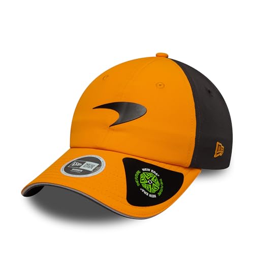 New Era McLaren F1 Team Baseball Cap, Women's Open Back, Orange and Grey, Adjustable
