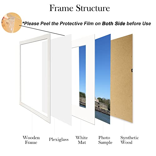 4 Pack 12X16 Picture Frame Wood Diamond Painting Frames 30X40Cm Diamond Art Frame Display 10X14 In/ 25X35Cm With Mat Or 12X16 In/ 30X40 Cm Without Mat Photo Gallery Frame Set For Wall Hanging - White #TOP2