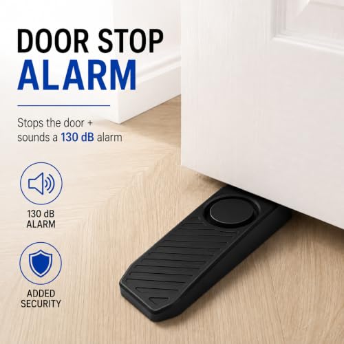 Hendun Door Stop Alarm for Travel or Home, Rechargeable and Adjustable