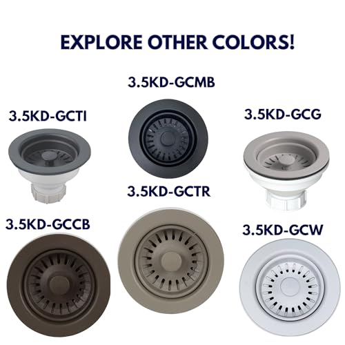 Ensamble colador cesta 3.5" para fregadero gris miniatura 7