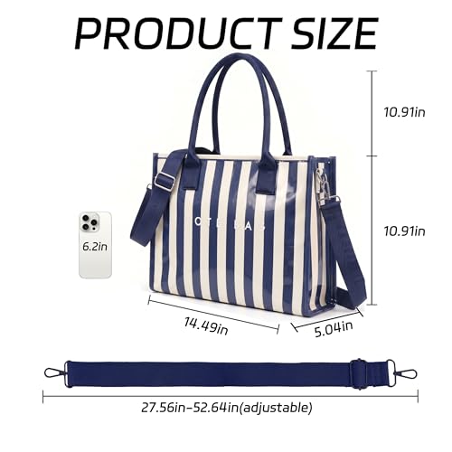 Image of GISMTR PVC Tote Bag for Women Large Letters Print Hobo Handbags Kraft Paper Shoulder Bag with Strap for Work Travel