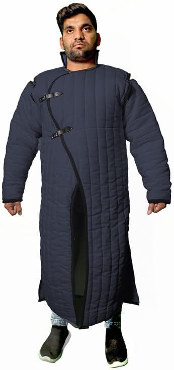 Vestido de disfraz de chaqueta larga acolchada gruesa SCA LARP Viking Armor Gambeson algodón acolchado