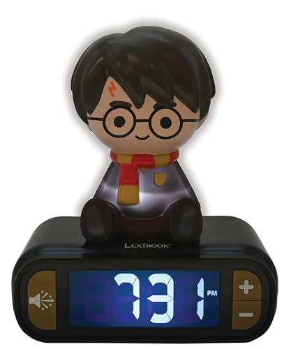 LEXIBOOK - Despertador Harry Potter con Pantalla LCD Digital y luz de Noche integrada, Color Negro - RL800HPLXB