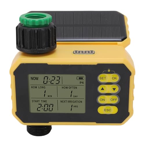 Solar Sprinkler Timer, Adjustable Programmable Water Timer Smart Water Timer with Rain Delay, Versatile Automatic Irrigation Timer for Garden Hose