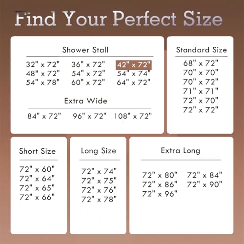 Image of Felisa Stall Fabric Shower Curtain Liner with 3 Magnets,42W x 72L, Waterproof & Hotel Quality Shower Stall Curtain Liner for Bathroom,Soft Cloth,Narrow Size Small Shower Curtain,White