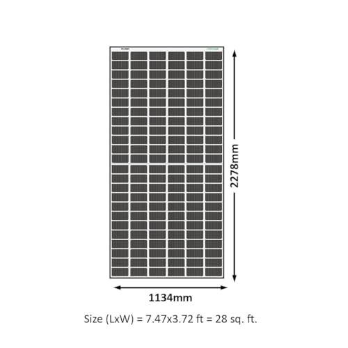 Image of Loom Solar Panel Shark 590W TOPCon Bifacial, N-Type, Dual Glass Silver Panel, 144 Cells Half-Cut, IP68 Rated, BIS Certified, Efficiency 22.30%, Performance Warranty 25 Years (Pack of 1)