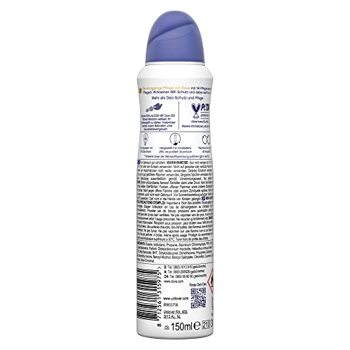 Dove Deo Spray Original Anti-Transpirant für 48 Stunden Schutz 0% Alkohol 150 ml 1 Stück - Image 4