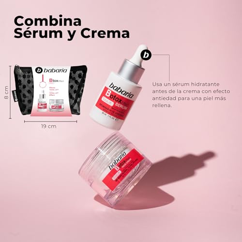 Babaria - Beauty Case Donna A Pois Con Crema Idratante Viso Anti-Età E Siero Viso Donna Anti-Età - Beauty Case Da Viaggio 19 X 8 Cm | Crema Antirughe Donna | Crema Viso Donna | Siero Anti-Età, Pois E - 5