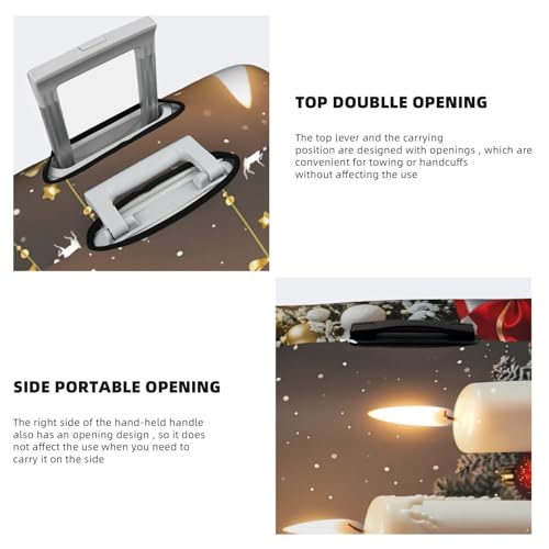 Travel Luggage Cover Christmas Yard Flag Holiday Candle Fashion Washable Baggage Suitcase Protector Fit For Luggage X-Large4