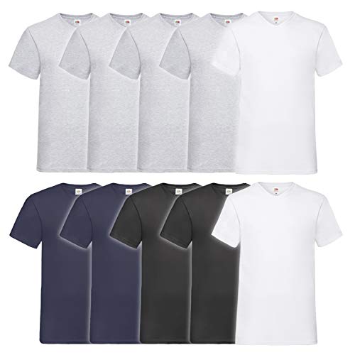T-shirts col V homme Fruit of the Loom lot de 10 L pour le quotidien et les loisirs