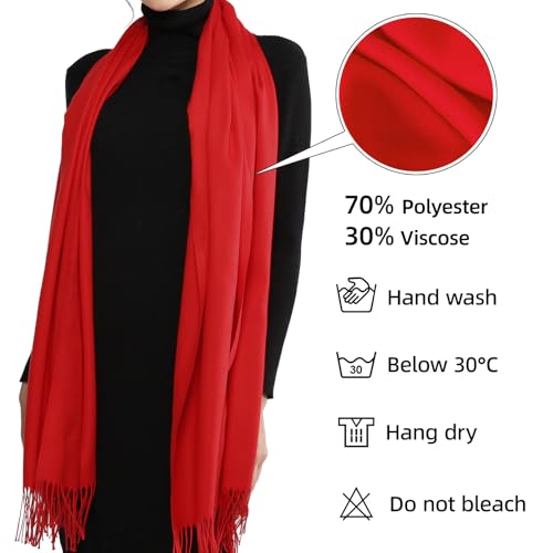 Image of RIIQIICHY Women's Fringe Shawl Wrap Pashmina Scarf for Wedding Evening