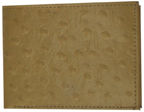 Ostrich Skin Design Genuine Leather Bi-fold Men's Wallet with Plastic Inserts