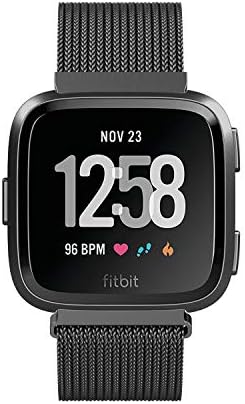 Yutior Metal Bands Compatible with Fitbit Versa 2 / Fitbit Versa Lite & SE/Fitbit Versa Smart Watch, Stainless Steel Metal Replacement Small Large for Women Men, Black, Champagne, Rose Gold, Silver