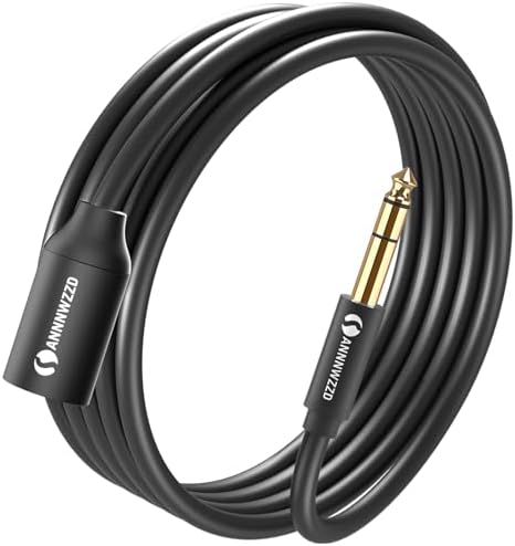 ANNNWZZD Kabel 1/4 cala do XLR, 6,35 mm TRS do 3 pin XLR męski Zbalansowany kabel łączący 50ft (15M)