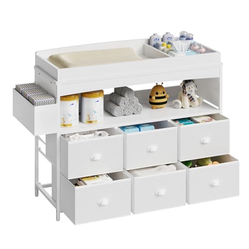 Weiplehoom Baby Changing Table with Storage, Changing Table Dresser, Diaper