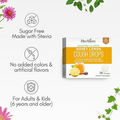 Herbion Naturals B01NAIN2ZM Cough Drops With Natural Honey Lemon Flavor, Sugar-Free With Stevia, Dietary Supplement thumb #3