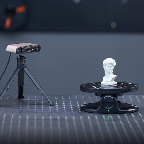 Revopoint Doppelachs Drehtisch, Einfache Erfassung detaillierter 3D-Daten von kleinen bis mittleren Objekten, Kompatibel mit MIRACO/POP3 PLUS/INSPIRE 2/MetroX/MetroX Pro/MetroY Pro 3D-Scanner