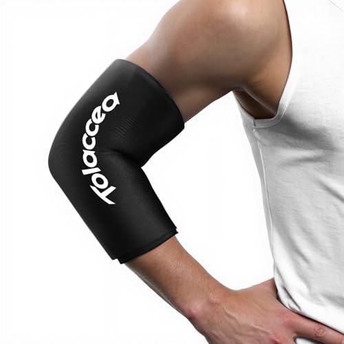 Tolaccea Knee Ice Pack & Elbow Ice Pack Support Brace for Hot & Cold Compress Therapy Compression Sleeve Reusable Gel Pack for Injury Cold Wrap for Knee Calf Elbow (Black S)