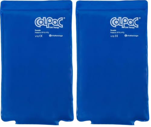 Image of Chattanooga ColPac - Reusable Gel Ice Pack - Half Size - 7.5 in x 11 in (19 cm x 28 cm) - Cold Therapy - Knee, Arm, Elbow, Shoulder, Back - Aches, Swelling, Bruises, Sprains, Inflammation (Pack of 2)
