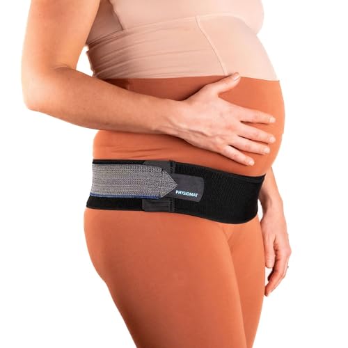 PHYSIOMAT Ceinture Confort - Noir - Soulage Douleurs - Pour Grossesse, Post-Partum, Sport - Hauteur: 8cm - Pour tailles 38 et plus - Eco-Responsable: Fil...