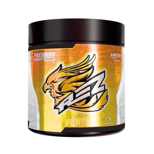 Rez® - Boisson Energisante Poudre Sans Sucre - 40 Doses - Aromes Naturels - 30 Calories - Fabrique en France - 400g - Tropical