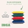 INGA - 4 X Eponges Réutilisables Lavables - Très Efficaces, Ne Rayent