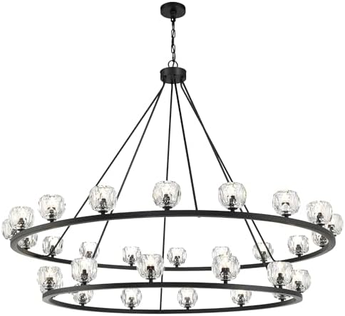 Crystorama Aragon 30 Light Matte Black Chandelier