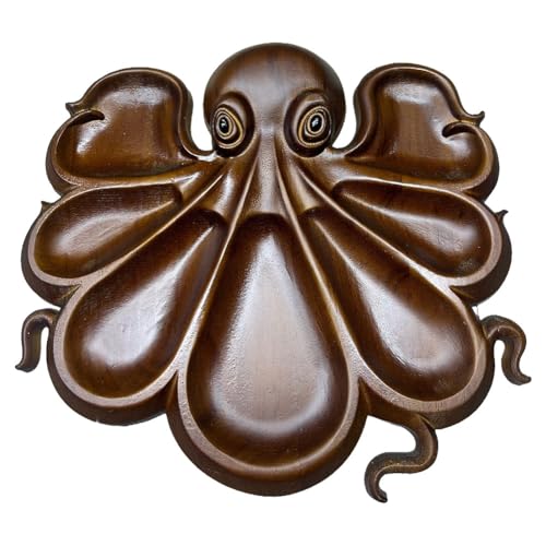 Plateau de charcuterie en bois de poulpe, plateau de service multifonctionnel for fromage, viandes et fruits(Style B)