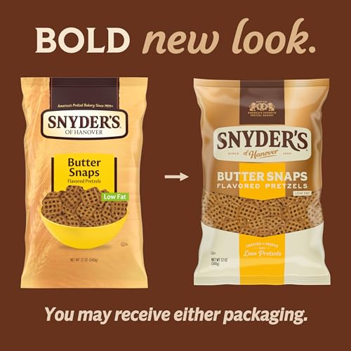 Image of Snyder's of Hanover Butter Snaps Pretzels, 12 Oz Bag, (Pack of 3)