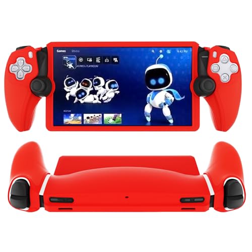 Housse silicone manette PS5 PlayStation Portal rouge protection antichoc pour console à distance