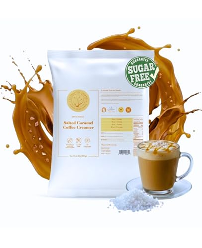 5 SPARROWS Healthy Sugar-Free Coffee Creamer Powder (Salted Caramel) - Stevia-Sweetened, Zero Sugar - Keto-Friendly Flavored Drink Mix, 40oz (2.5lb)