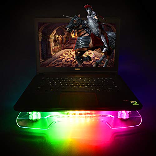image for WFPOWER WF Upgrade USB Dream Color Cooling Fan Stand, LED Rainbow Colo