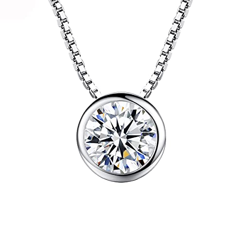 Pendentif Rond en Zircon et sa chaîne ras du cou pour illuminer vos tenues