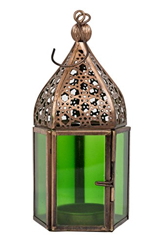 Orientalische Laternen 3 Set Laterne Meena bunt 16cm | 3x Orientalisches Windlicht aus Metall & Glas in 3 Farben… – Bild 6
