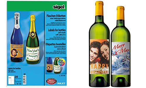 Preisvergleich Produktbild Sigel© Flaschenetikett 80x120 20St glossy