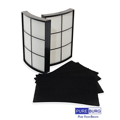 PUREBURG True HEPA Filter Kit Compatible with PureZone Breeze Tabletop Air Purifier (PECOMPAP), PECOMFIL,H13 Replacement High-efficiency Activated carbon Pre-Filters Air Clean Dust VOCs,2-Pack - Thumbnail 5