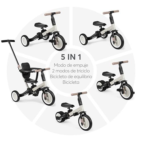 Miniatura 3 de Kikkaboo Flip, Triciclo Evolutivo De Bebé 5 En 1, Bicicleta Con O Sin Pedales, Ajustable Y Transformable, Beige, Desde 1 Año Hasta 5 Años