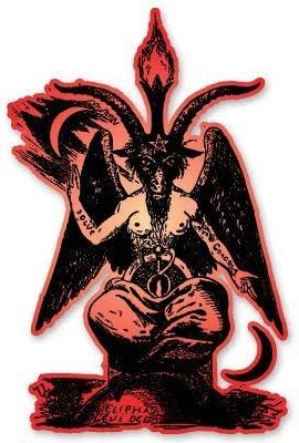 Baphomet Lucifer Devil Vinyl Sticker - Car Phone Helmet Bumper Sticker Decal
