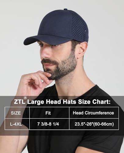 Image of Oversize XL XXL Quick Dry Baseball Cap, Large Performance Snapback Hats, Laser Cut Mesh Ball Cap for Men Big Heads 23.5 inch-26 inch