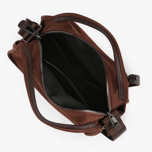 CEUTNIZ Elegant Solid Color Shoulder Bag for Women Casual Nylon Front Pocket Handbag Casual Trendy Textured Commuter Bag - image 5