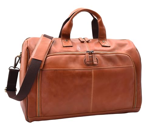 Sac de voyage en cuir véritable grand format HL015 fourre-tout week-end peau L