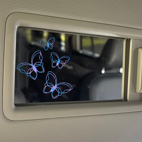 Image of Set 3Pcs Butterfly Rearview Mirror Decal Cute Butterflies Girly Sticker Aesthetic Christian Bookish Decals for Water Bottle Window Vinyl Waterproof 2 Inches Car Decals Accessories