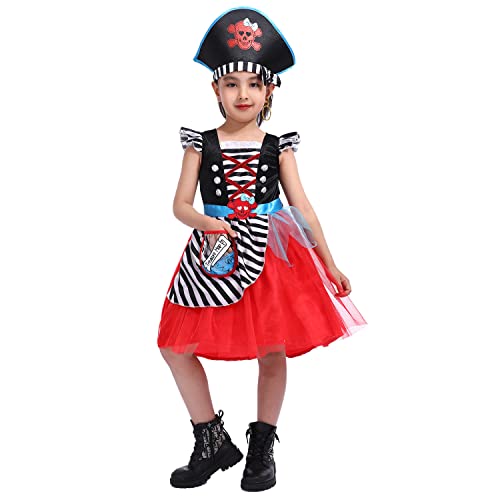Sincere Party Girls Deluxe Pirate Princess Dress with Hat,Plastic Accessories 7-8years, Bucaneer Princess Dress With Props, 7-8 Years - Image 2