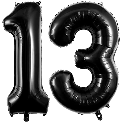 Black 13 Balloon Numbers, Large 13 or 31 Foil Balloons, Big Number Balloon 40 Inch for Birthday Anniversary Events Party Decorations ?