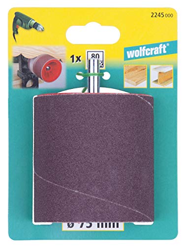 Wolfcraft 2245000 Schleifwalze mit Schleifband, Schaft 8 mm Ø 75 x 80 – Ansicht 4